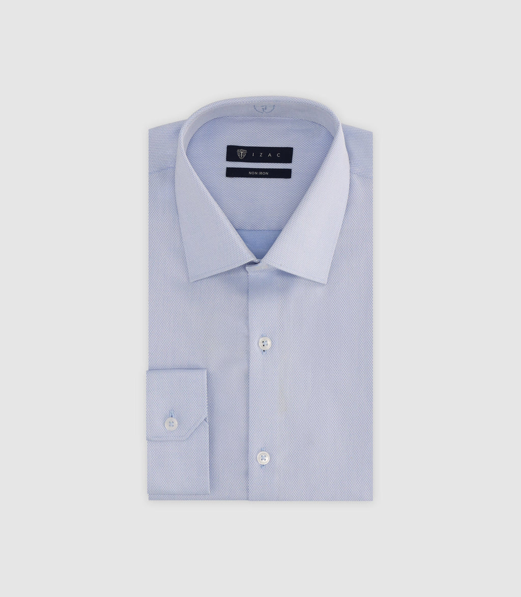 Chemise col italien ciel - IZAC