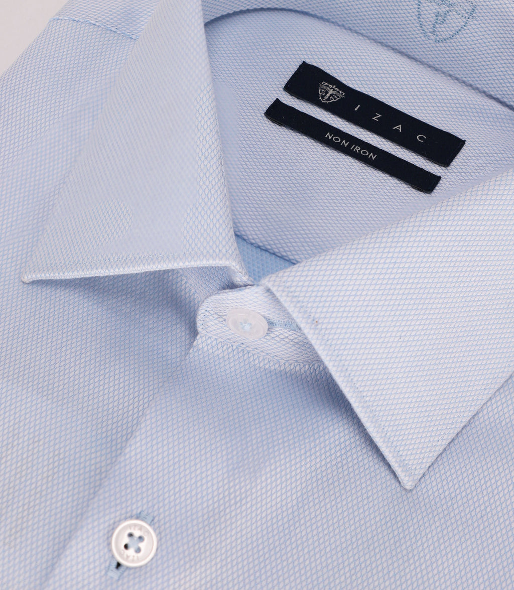 Chemise col italien ciel - IZAC