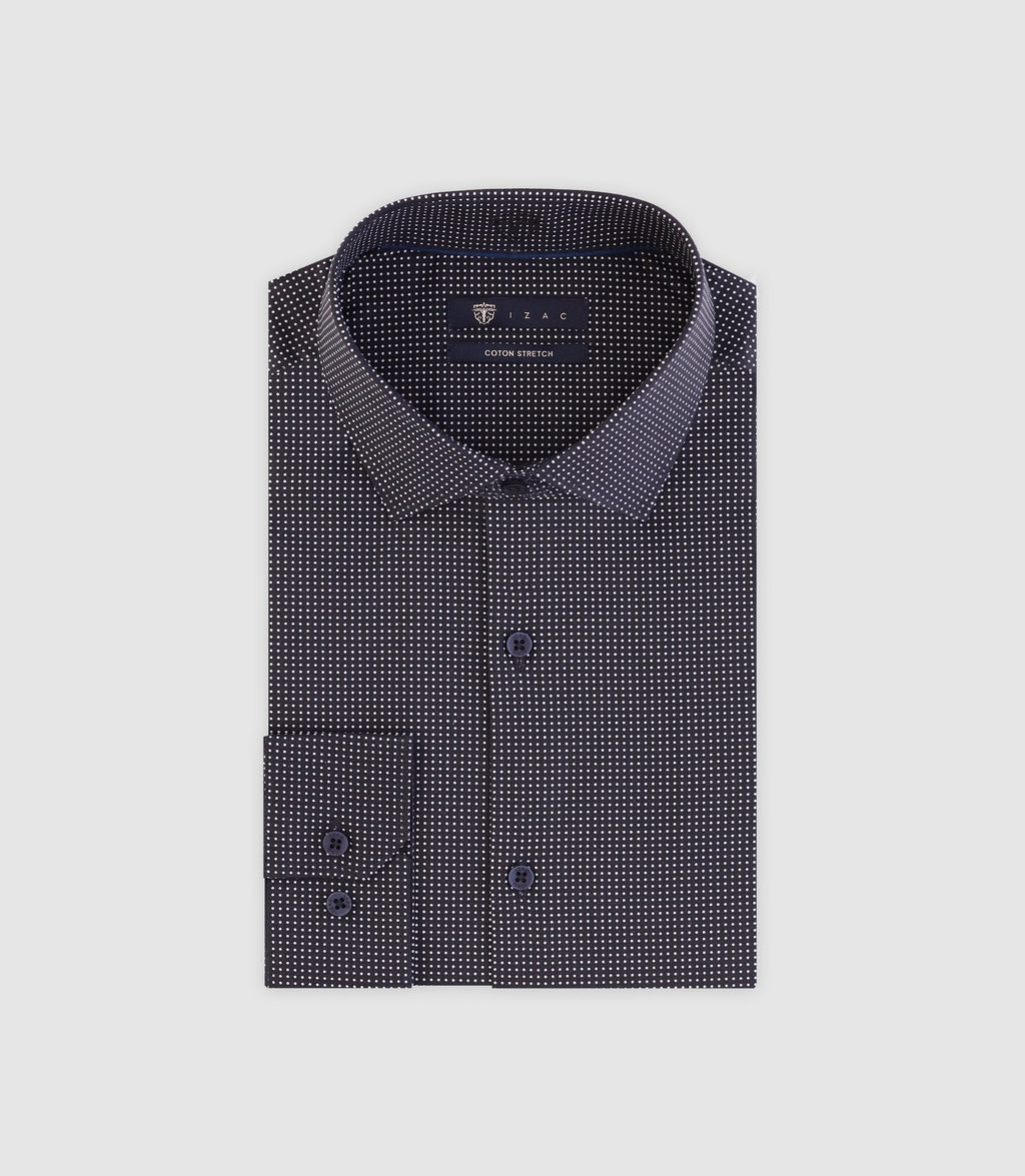 Chemise à pois marine - IZAC