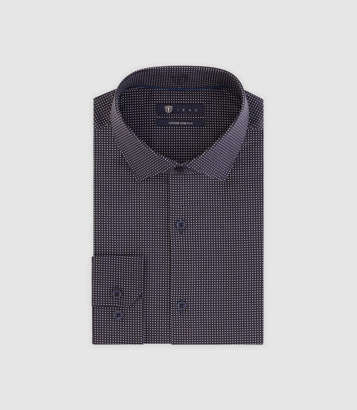 Chemise à pois marine - IZAC