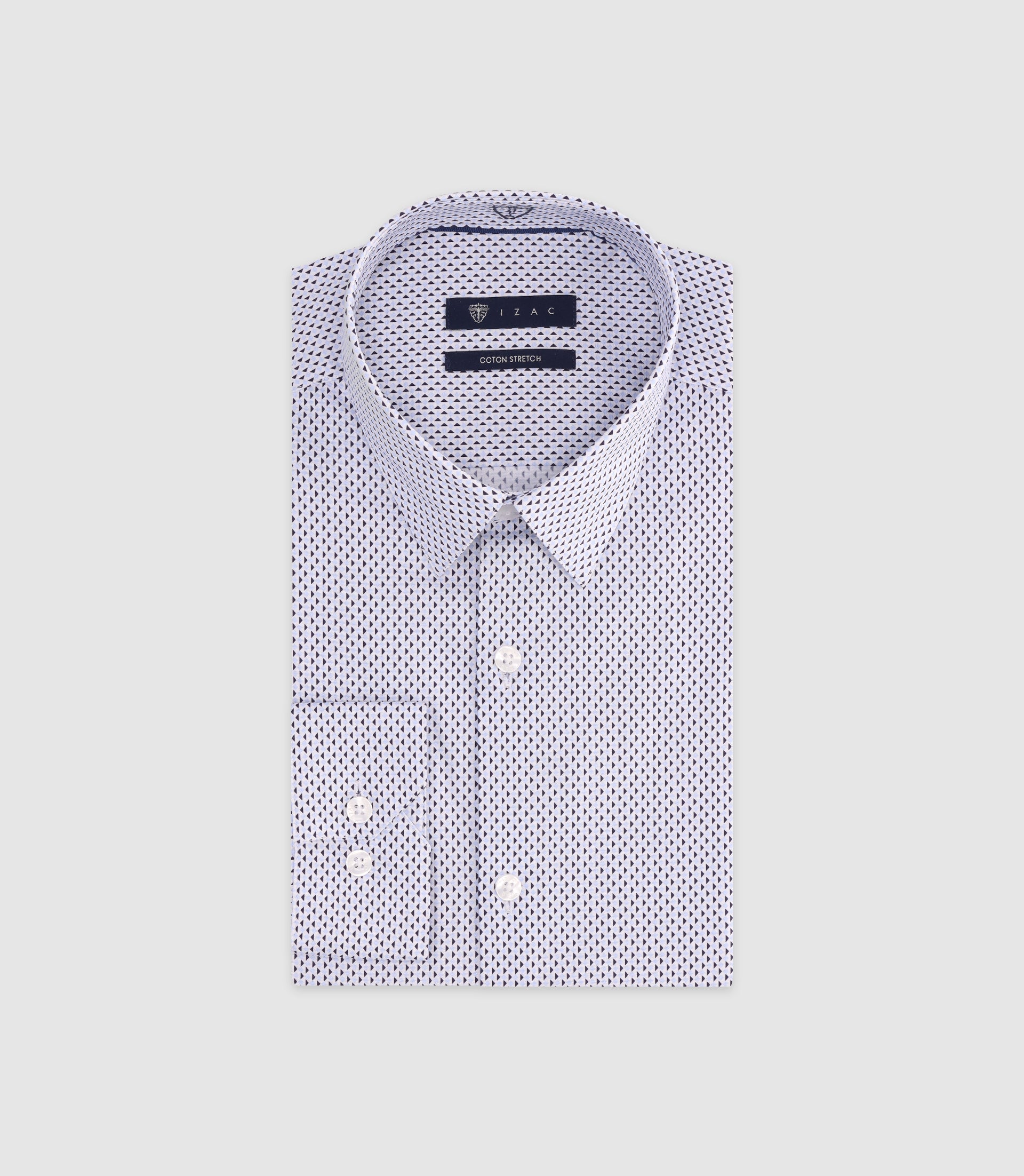 Chemise imprimée ajustée ciel - IZAC