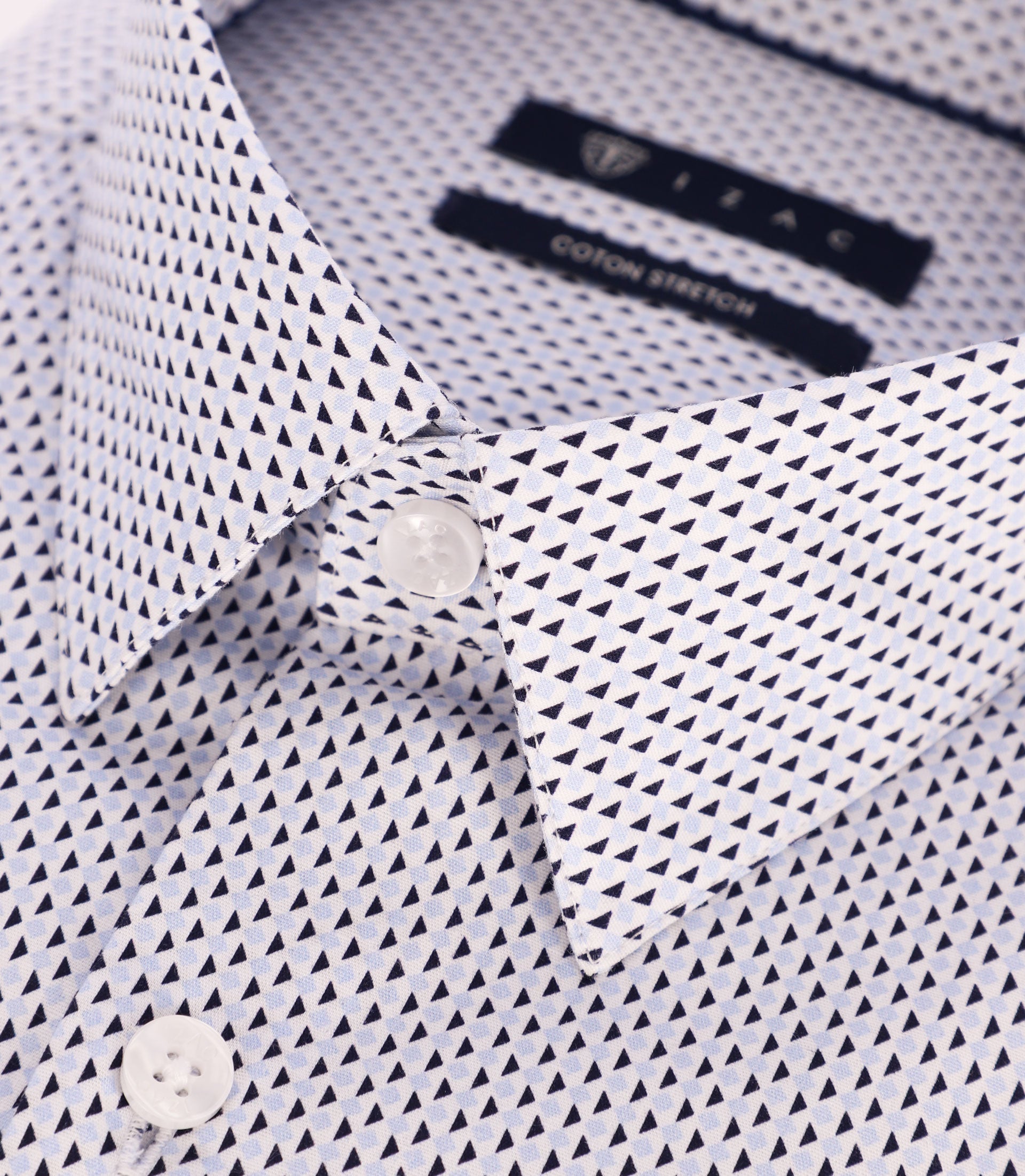 Chemise imprimée ajustée ciel - IZAC