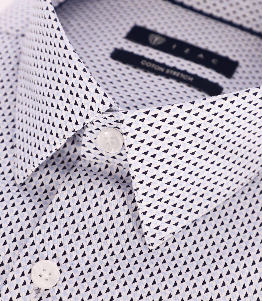 Chemise imprimée ajustée ciel - IZAC