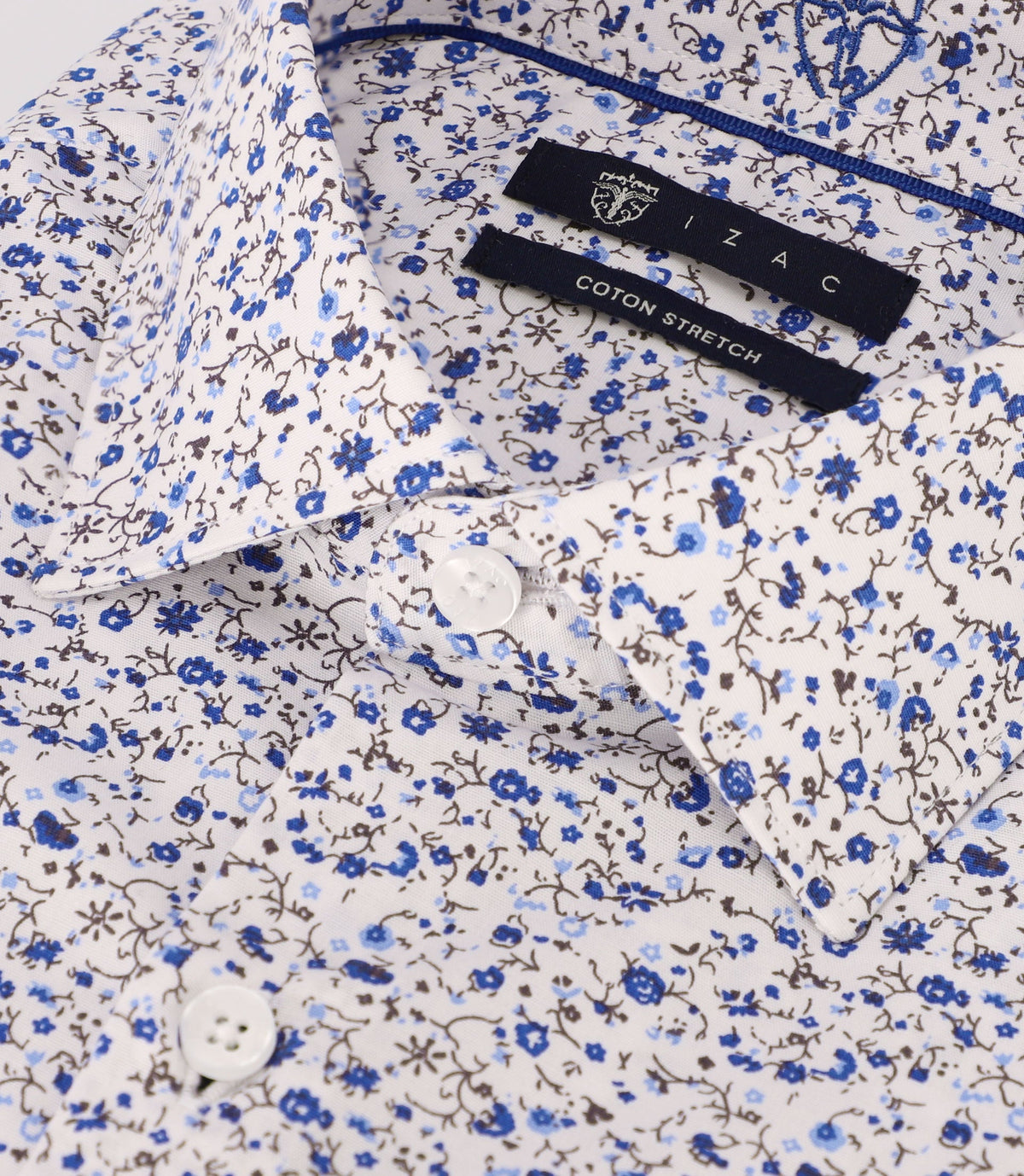 Chemise avec fleurs bleue - IZAC