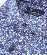 Chemise avec fleurs bleue - IZAC