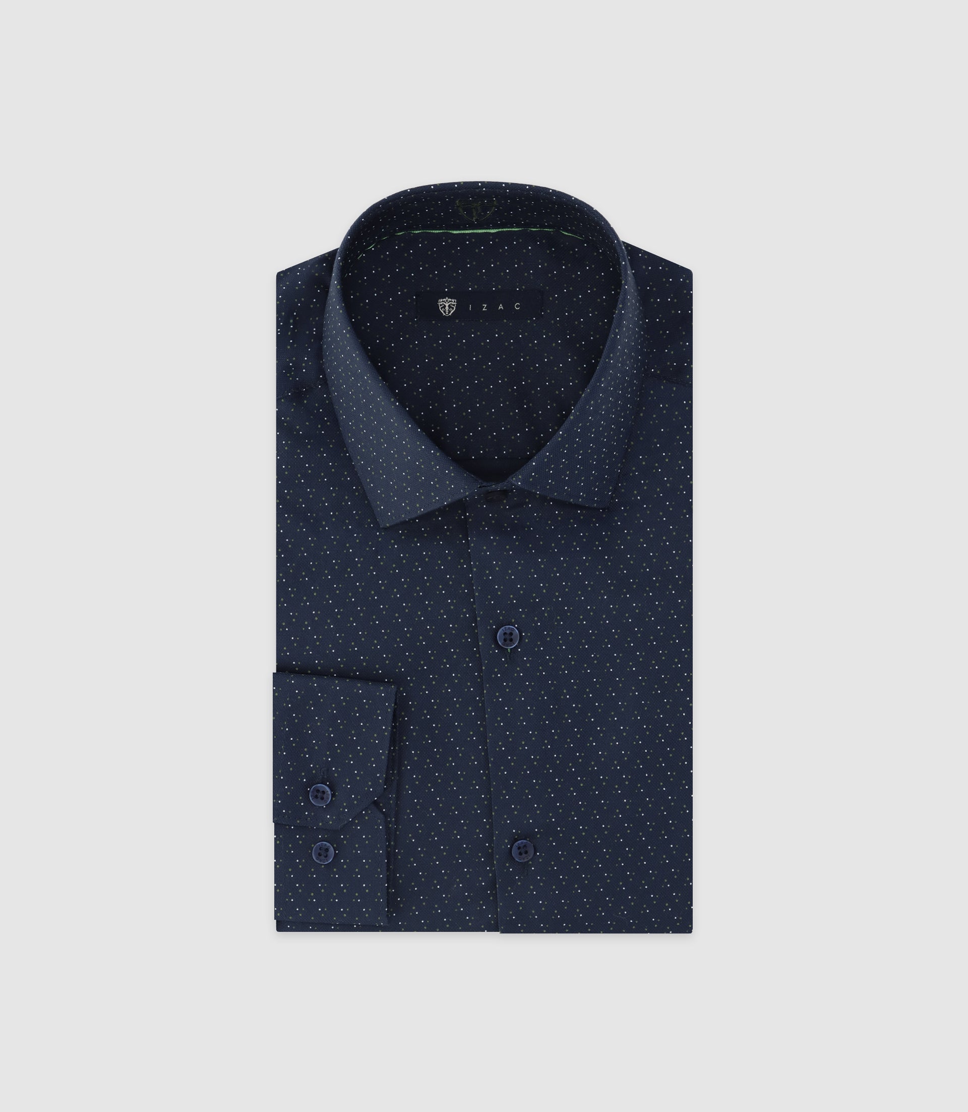 Chemise à pois marine - IZAC