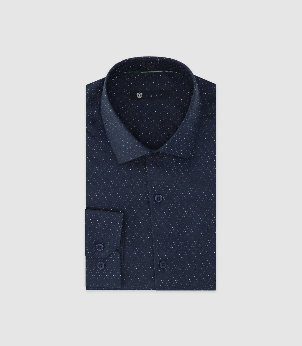 Chemise à pois marine - IZAC
