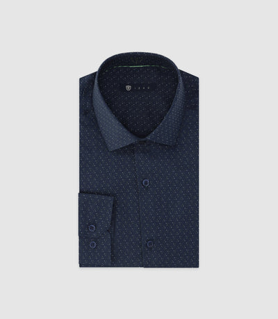 Chemise à pois marine - IZAC