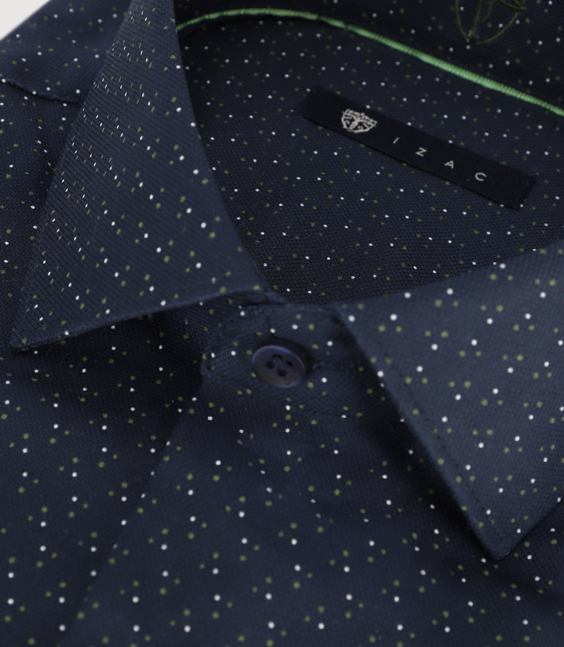 Chemise à pois marine - IZAC
