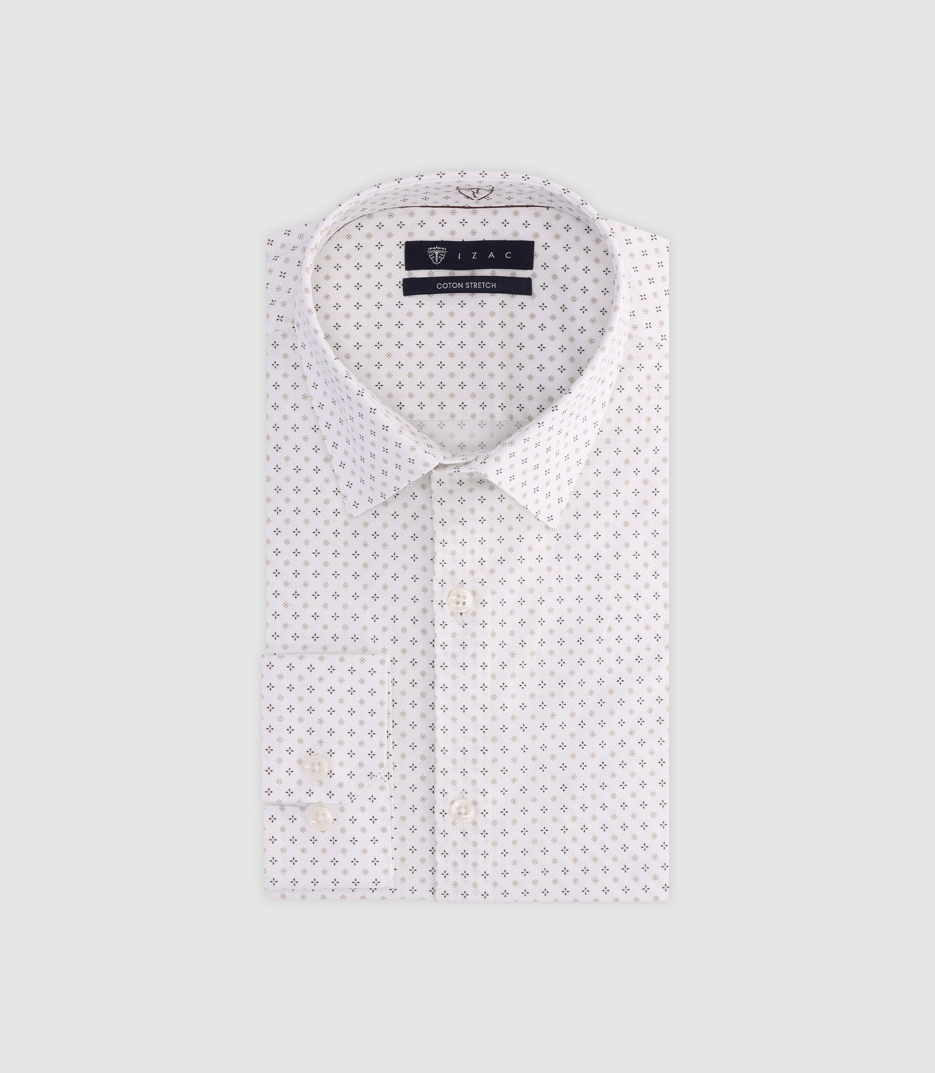 Chemise avec micro motifs beige - IZAC