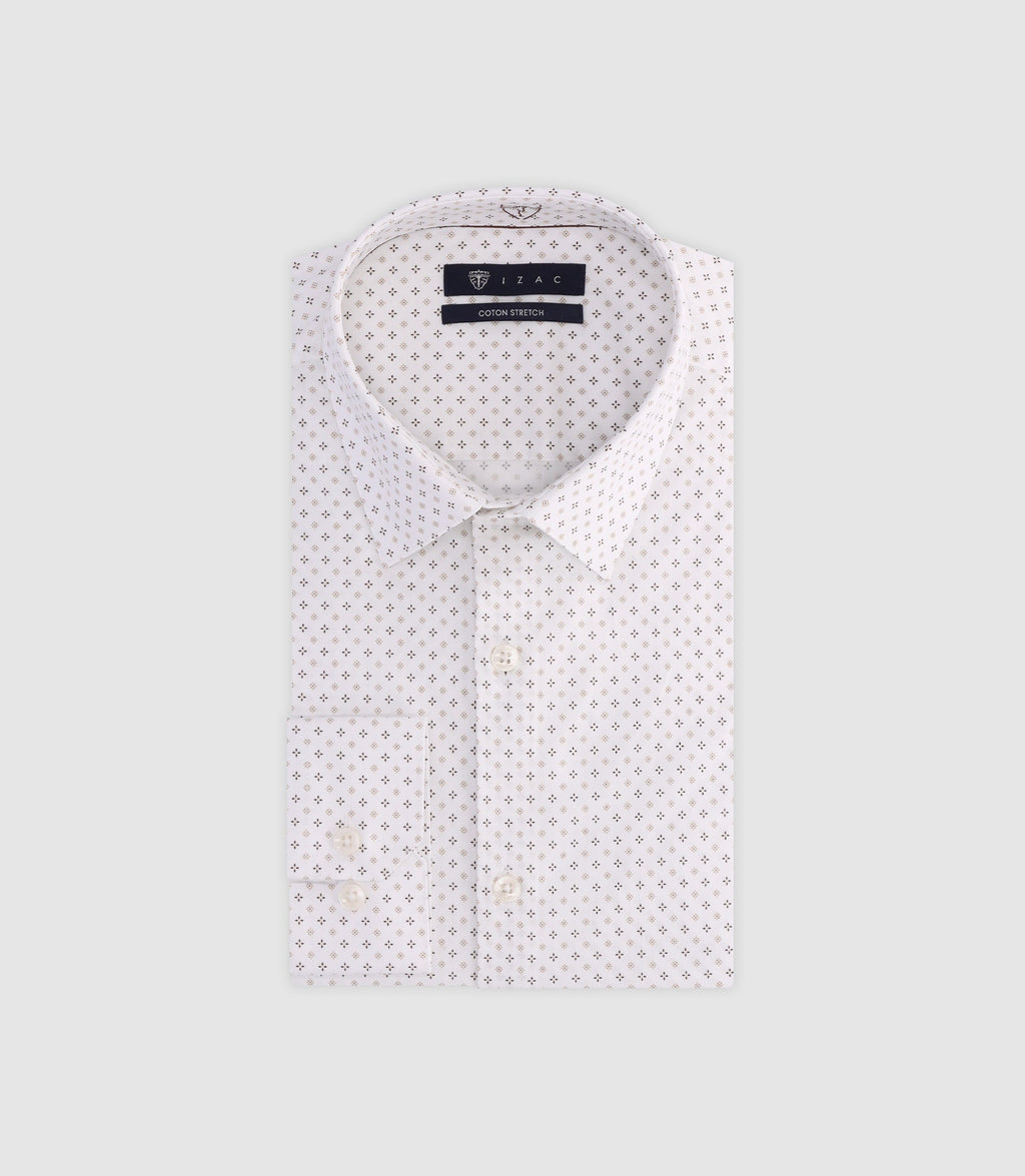 Chemise avec micro motifs beige - IZAC