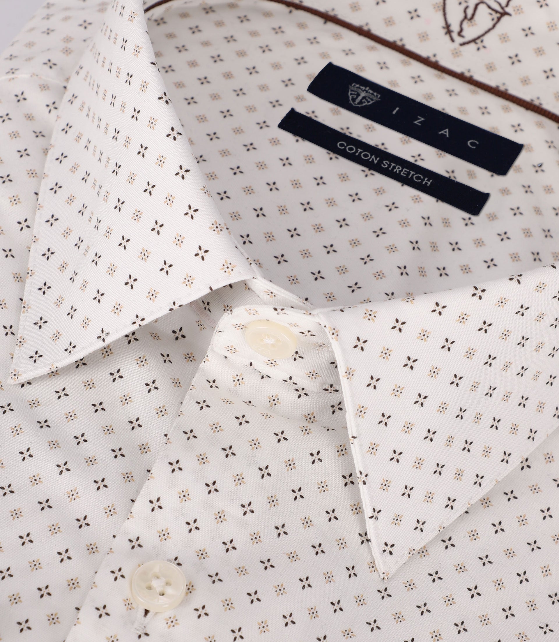 Chemise avec micro motifs beige - IZAC