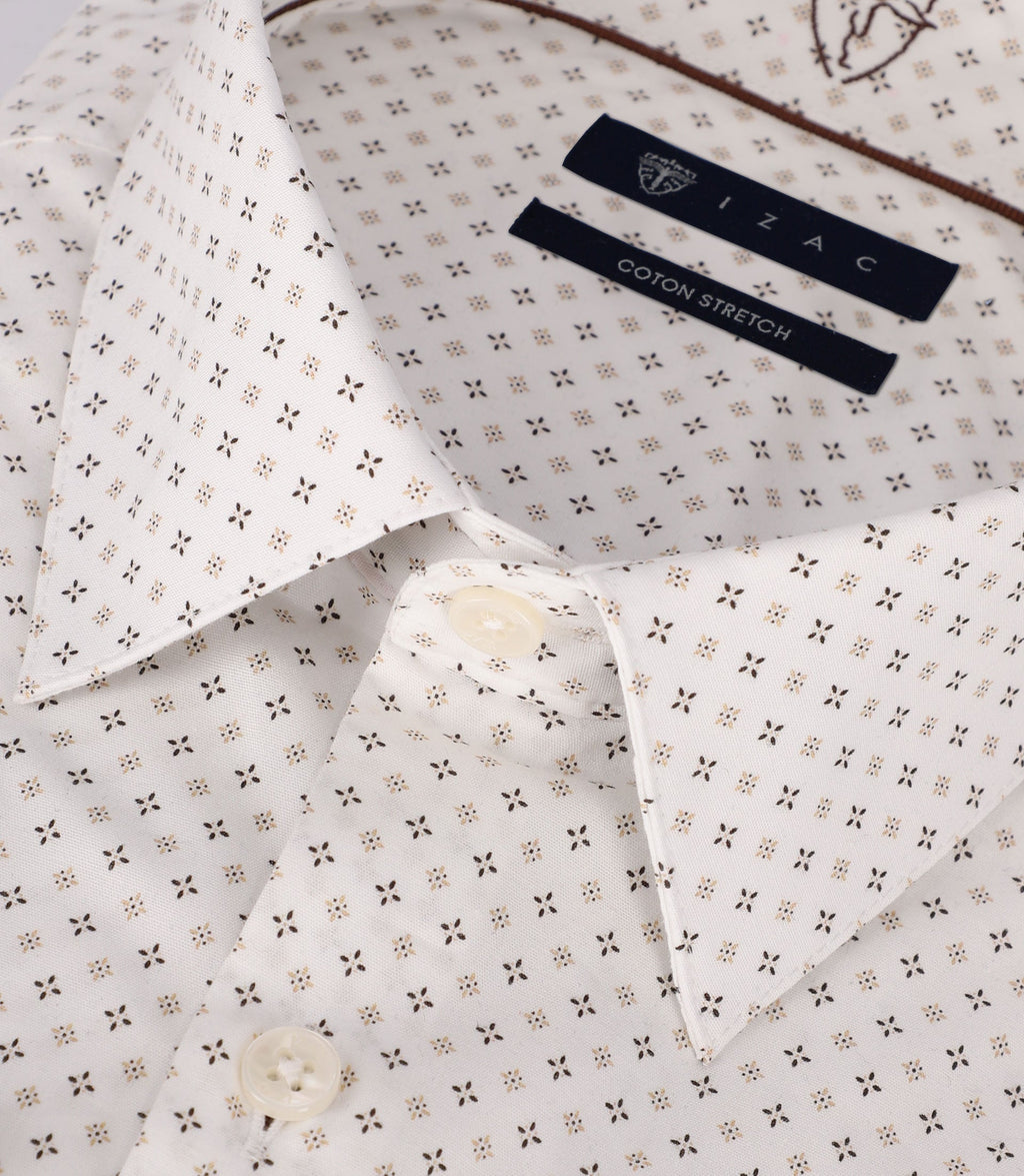 Chemise avec micro motifs beige - IZAC