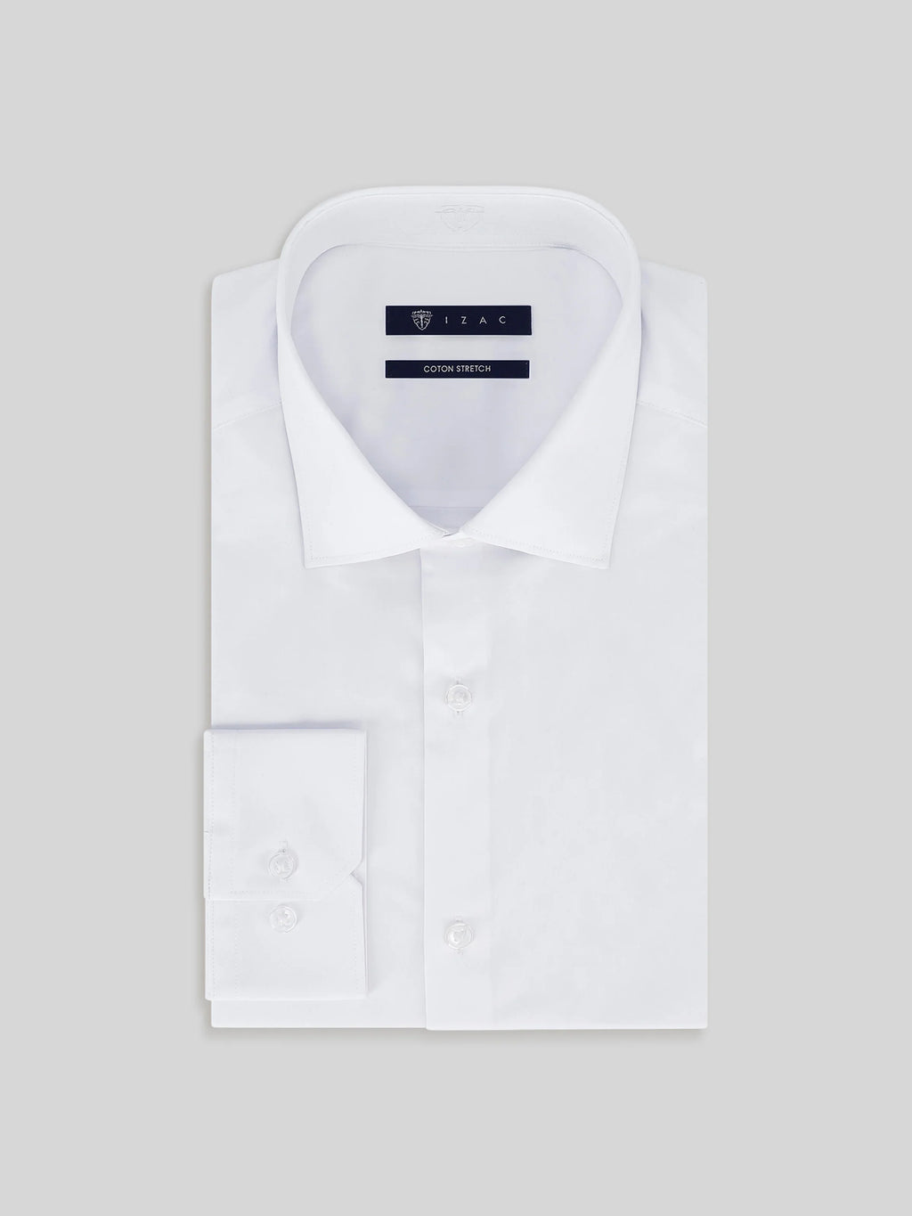 Chemise ville satin de coton blanc - IZAC