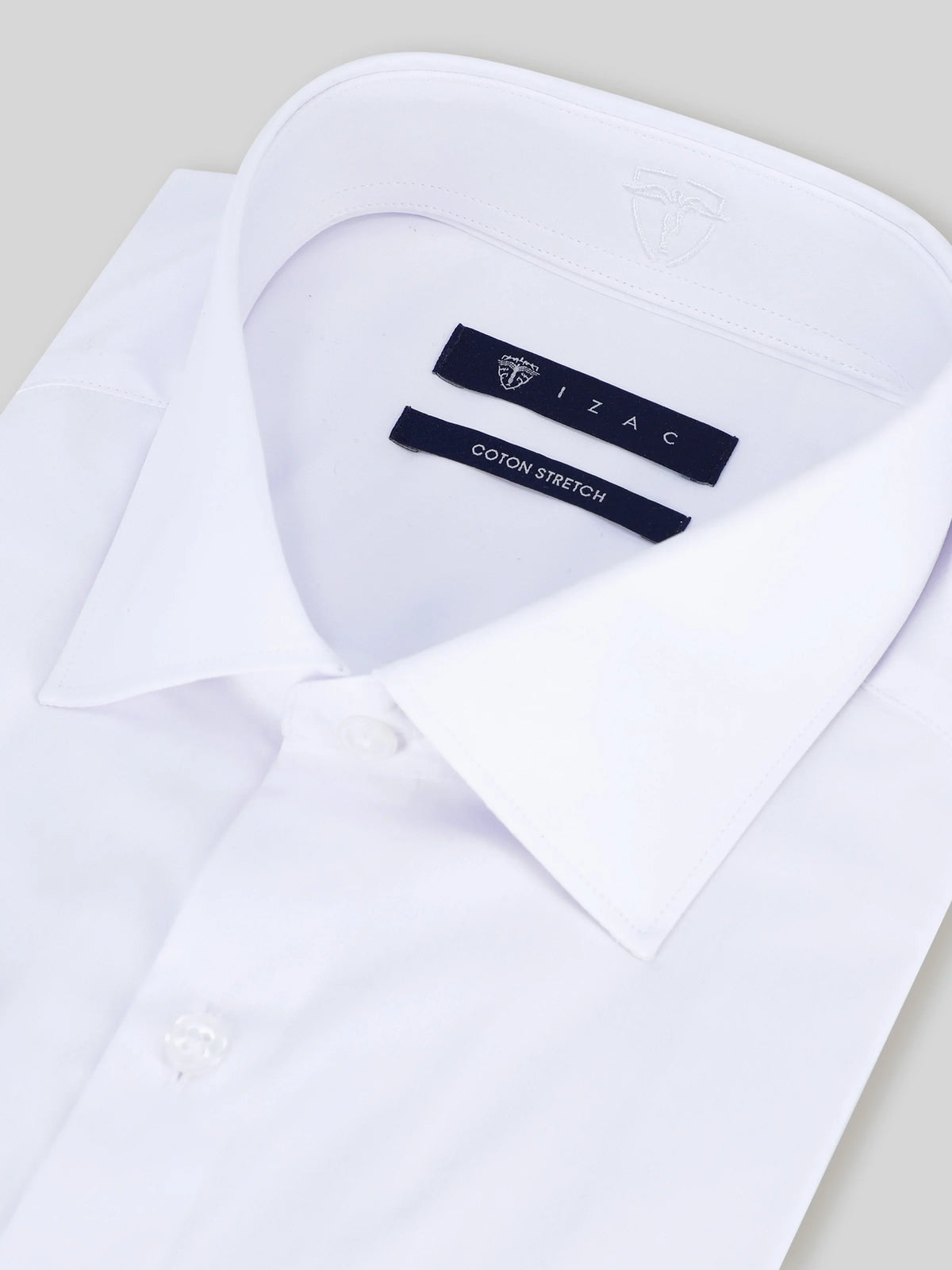 Chemise ville satin de coton blanc - IZAC