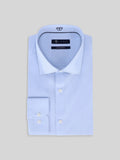 Chemise ville satin de coton bleu ciel - IZAC