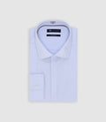 Chemise col italien en satin de coton ciel - IZAC