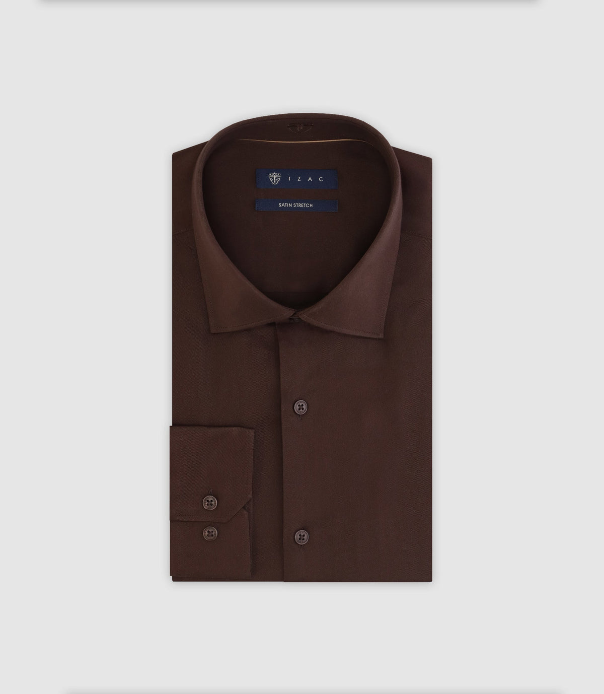 Chemise ville ajustée marron - IZAC