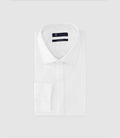 Chemise col italien en satin de coton blanche - IZAC