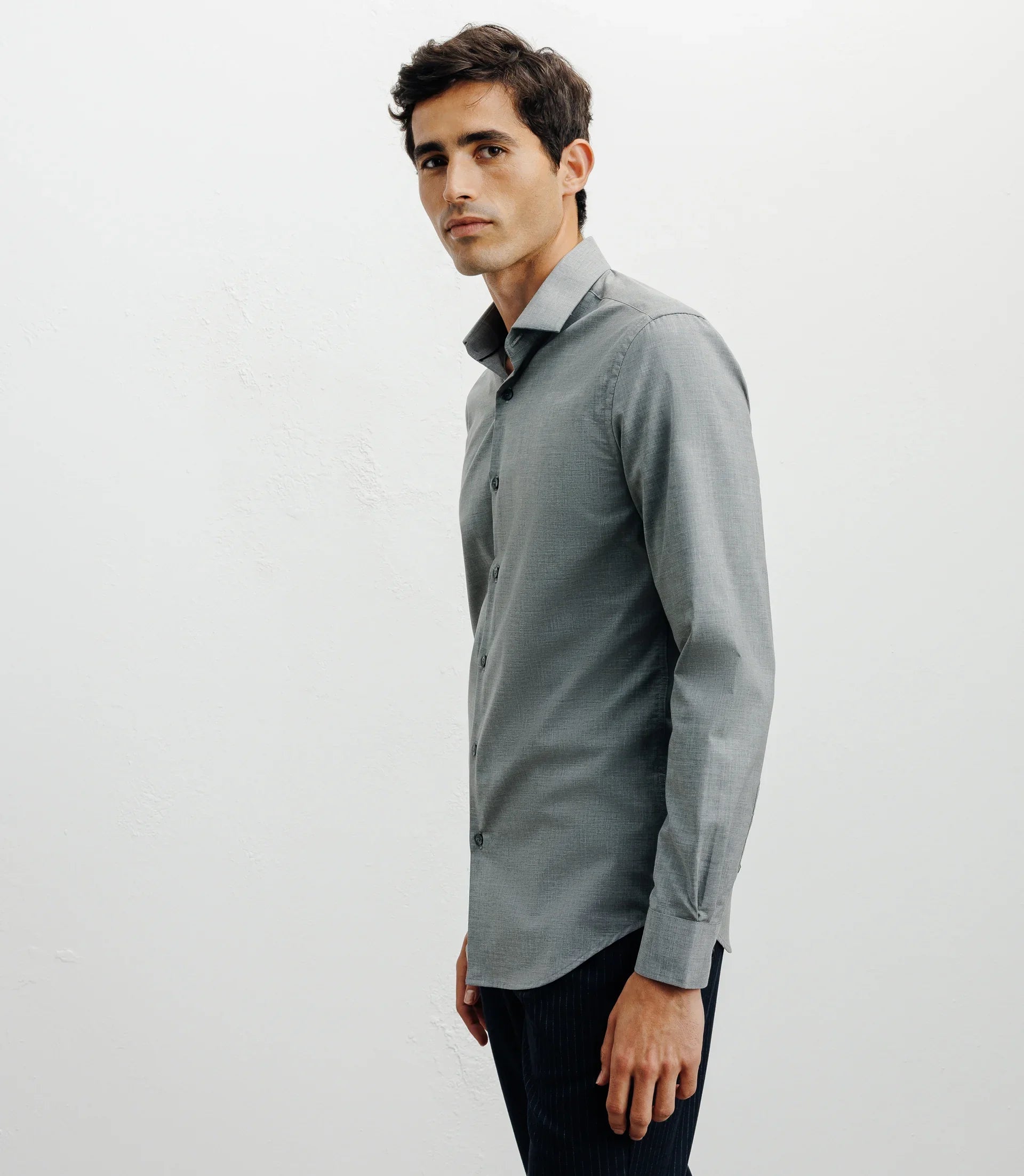 Chemise ville imprimée grise - IZAC