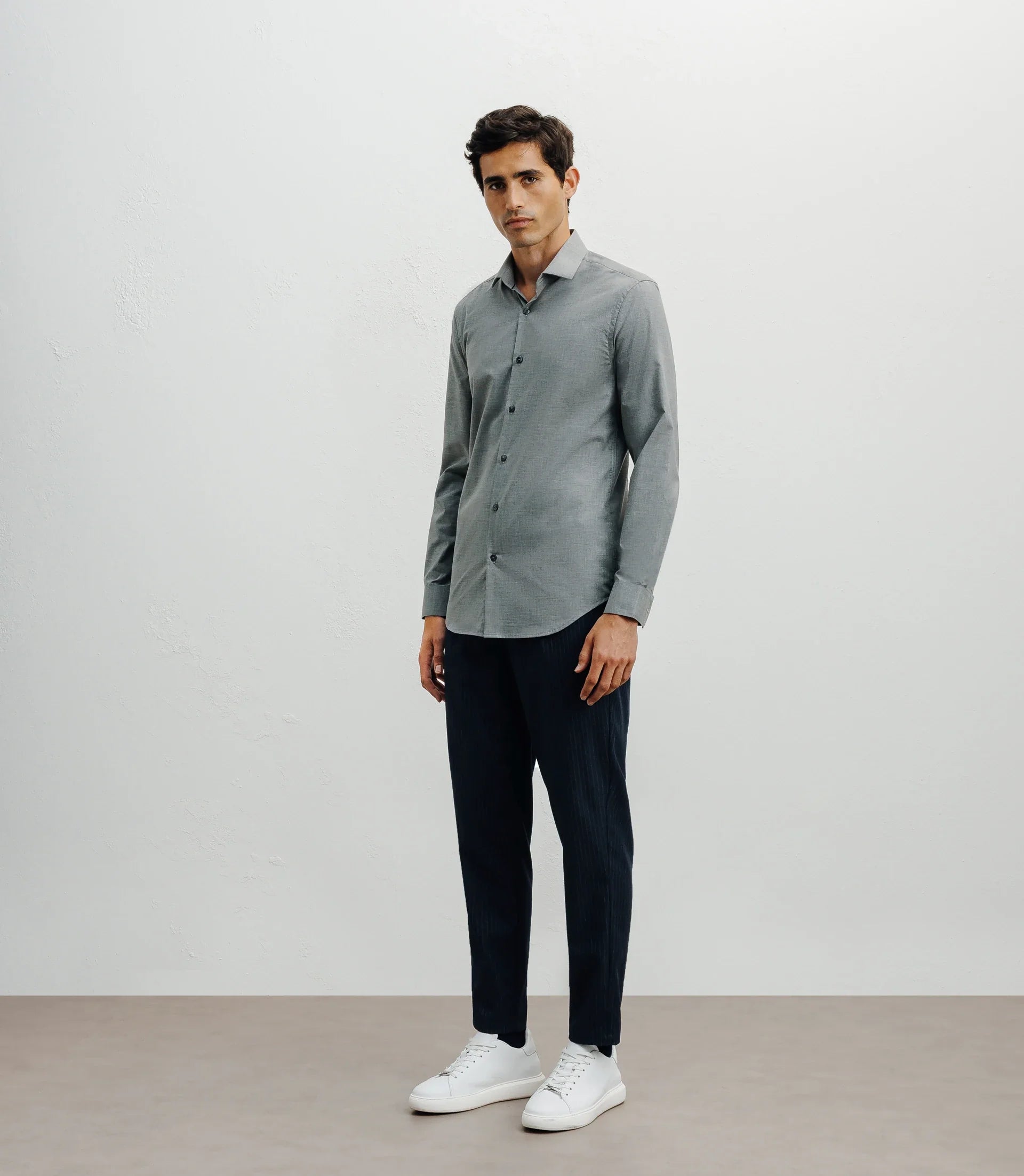 Chemise ville imprimée grise - IZAC