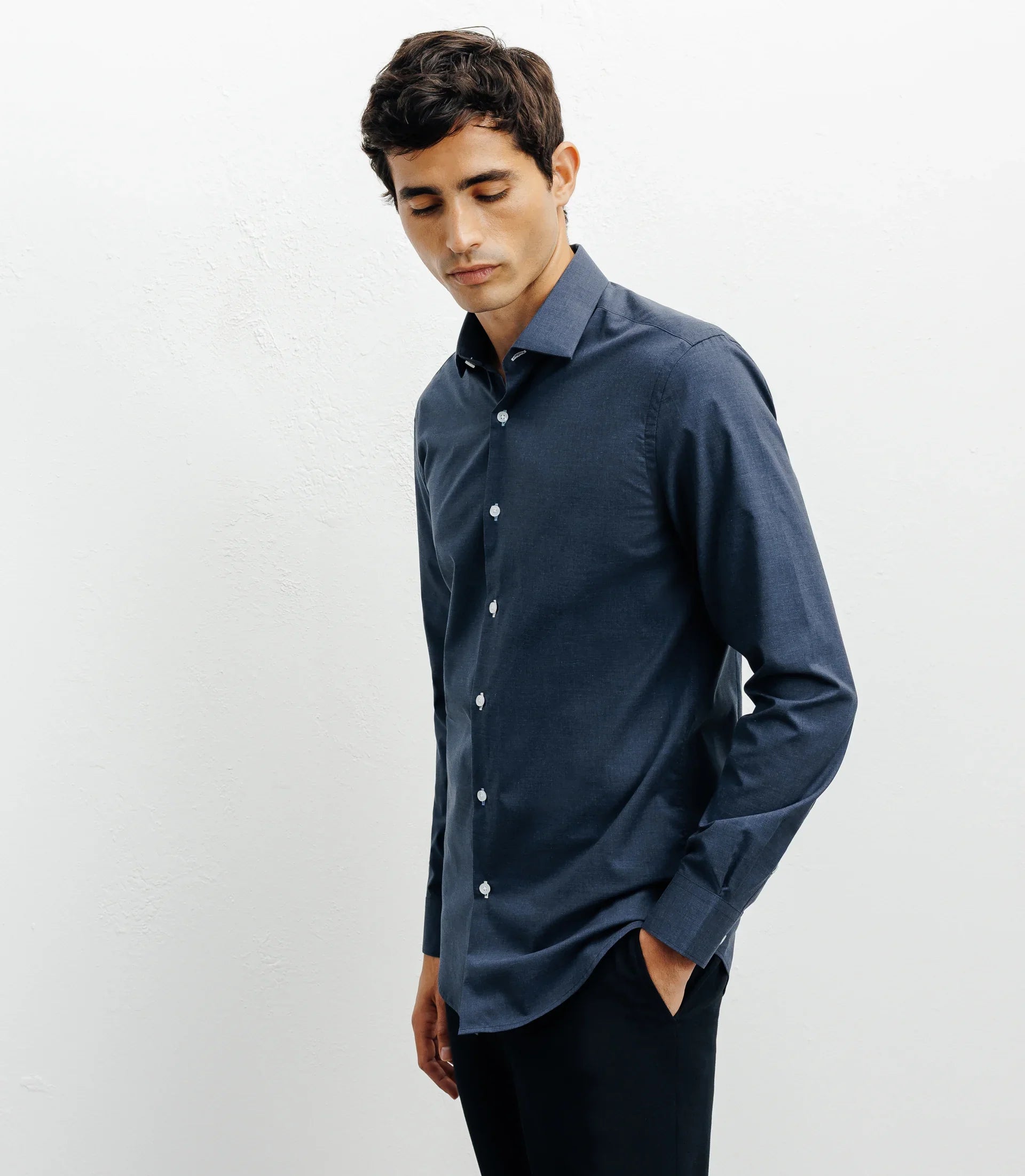 Chemise ville imprimée marine - IZAC