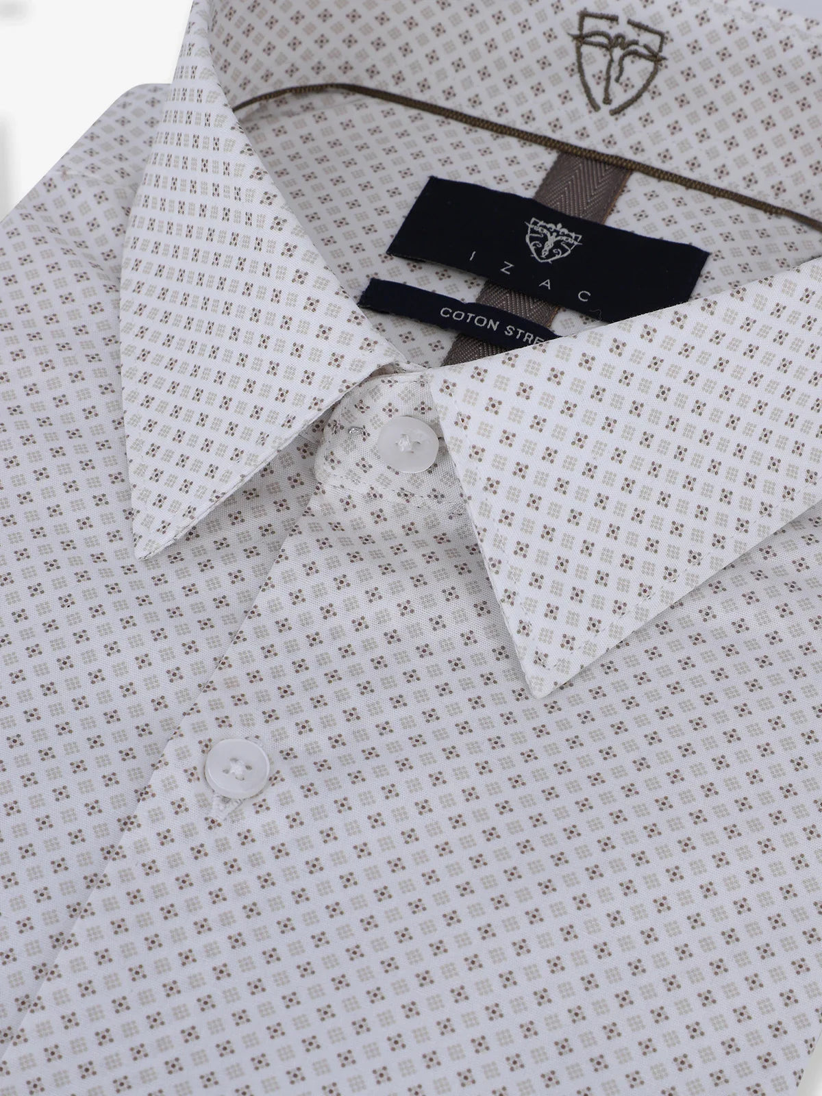 Chemise ville imprimée beige - IZAC