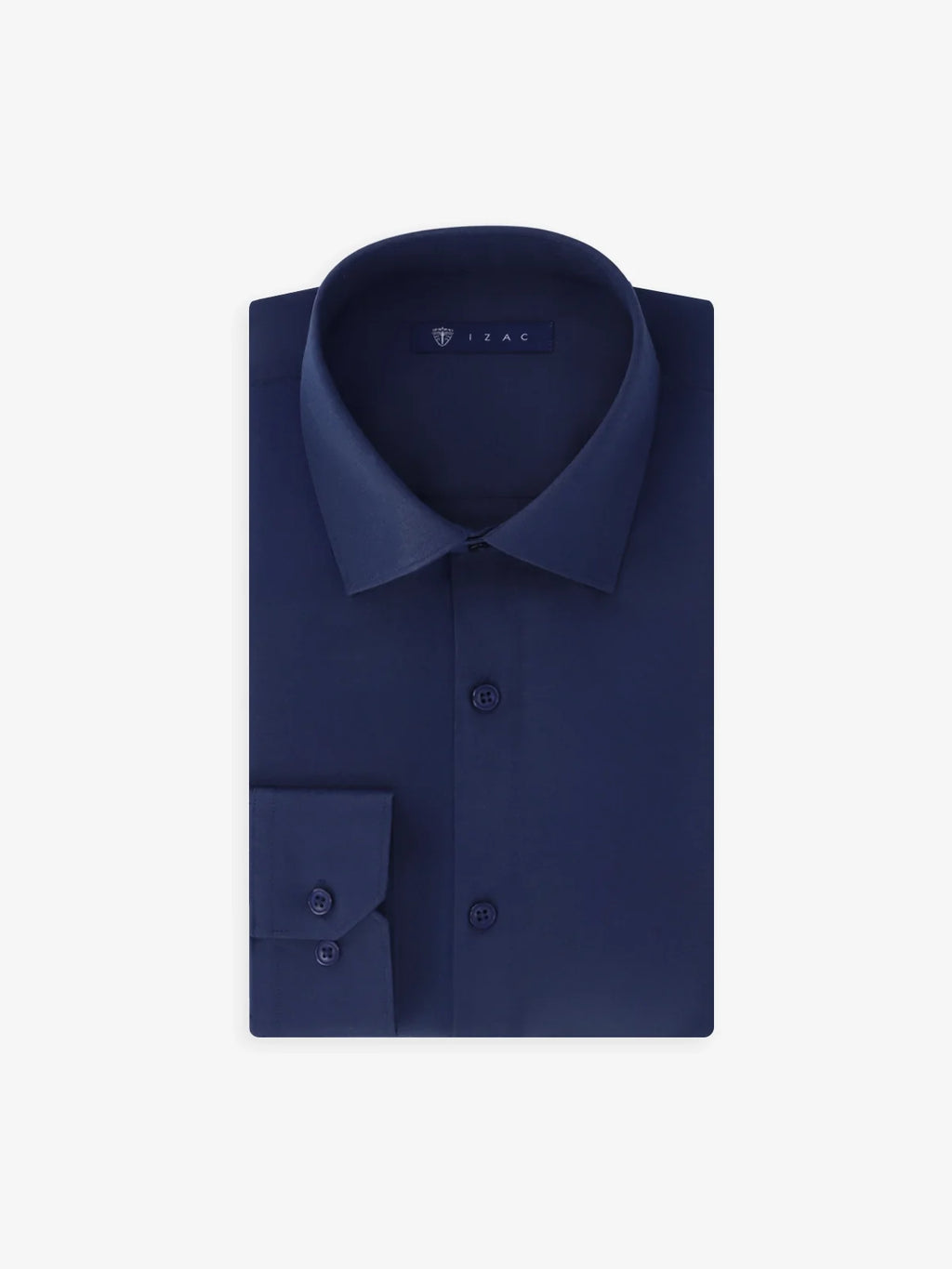 Chemise ville en satin marine - IZAC