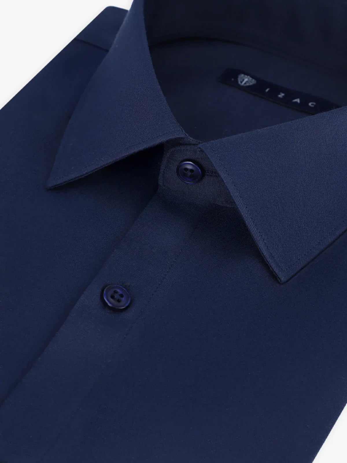 Chemise ville en satin marine - IZAC