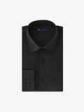 Chemise ville en satin noire - IZAC