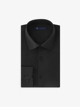 Chemise ville en satin noire - IZAC