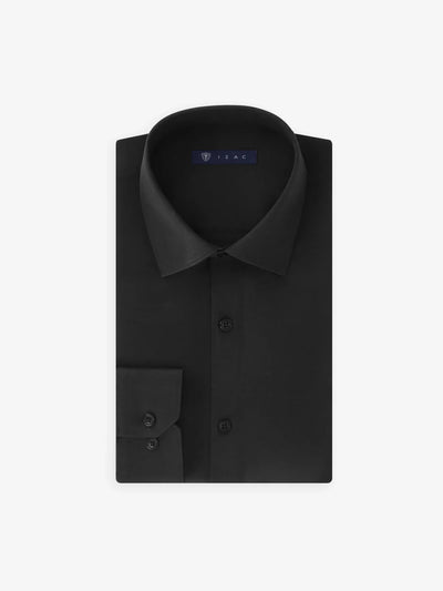 Chemise ville en satin noire - IZAC