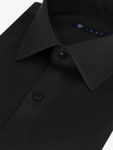 Chemise ville en satin noire - IZAC