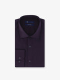 Chemise ville en satin de coton bordeau - IZAC