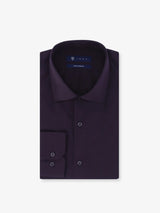 Chemise ville en satin de coton bordeau - IZAC