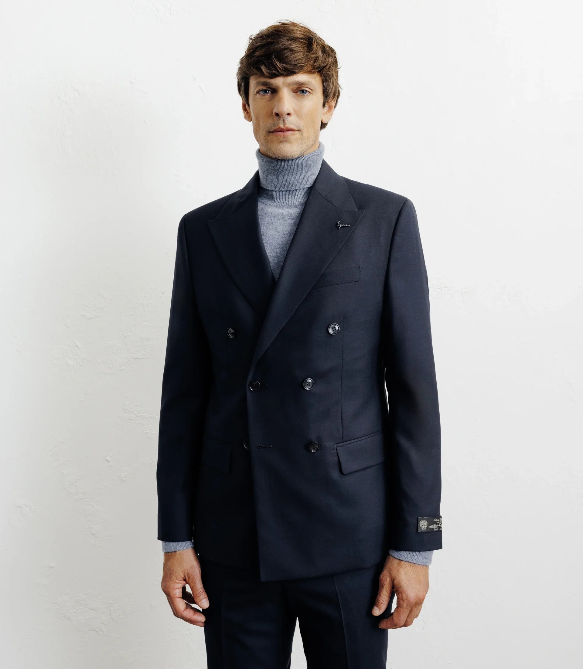 Costume croisé 100% laine bleu marine - IZAC