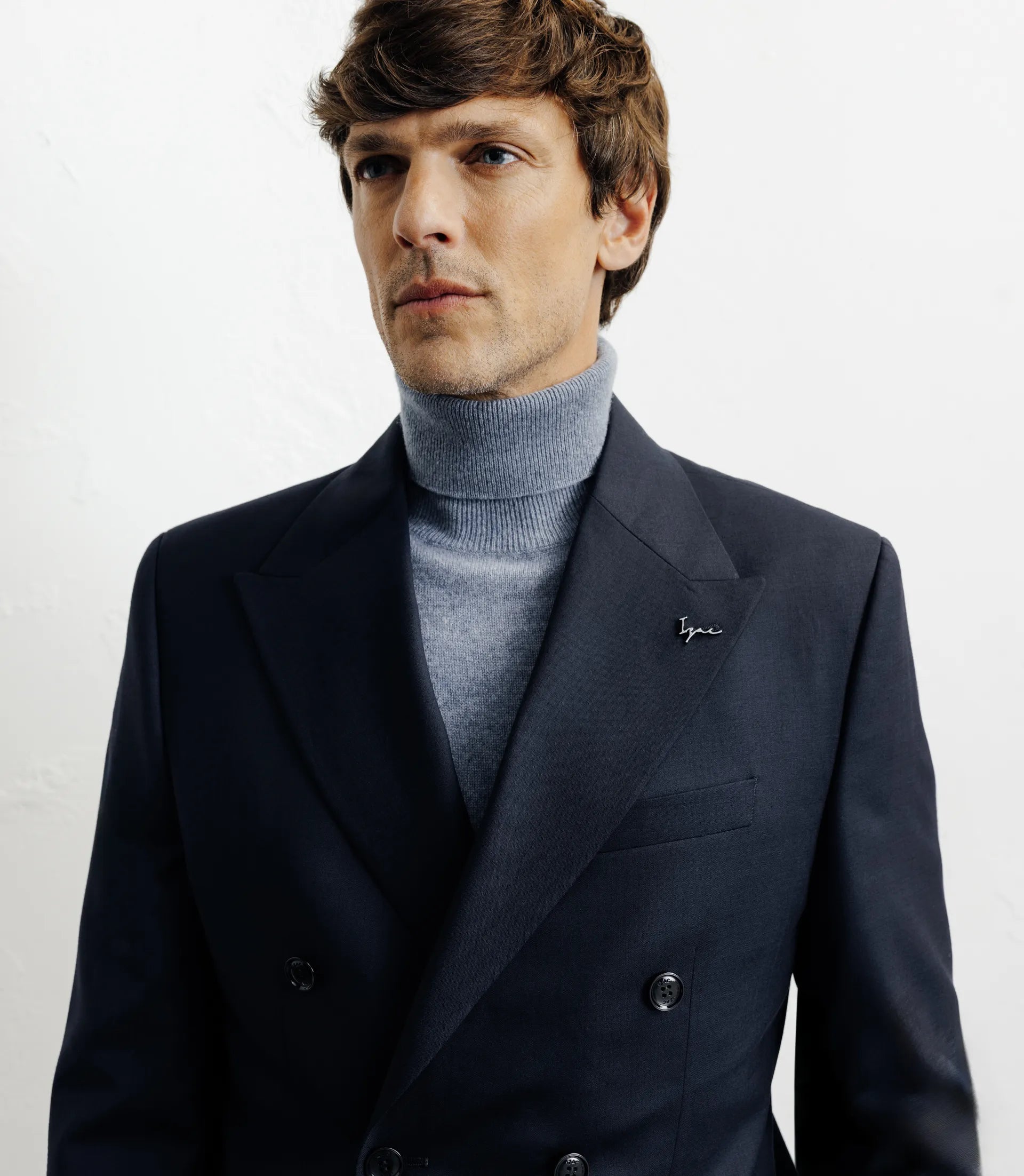 Costume croisé 100% laine bleu marine - IZAC