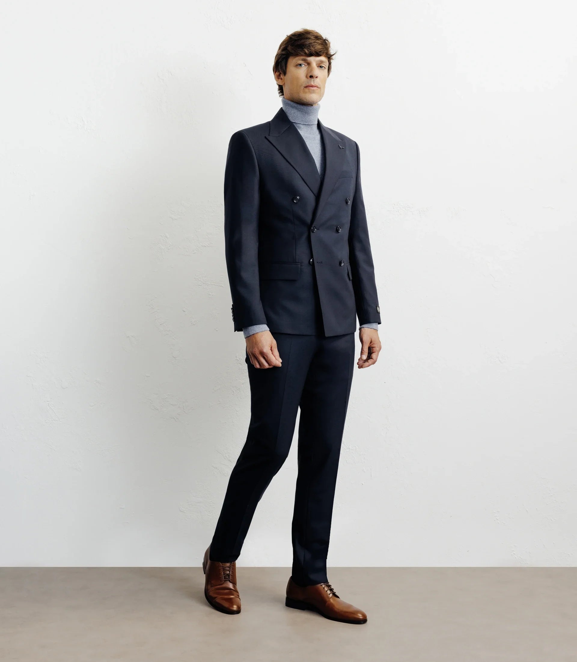 Costume croisé 100% laine bleu marine - IZAC