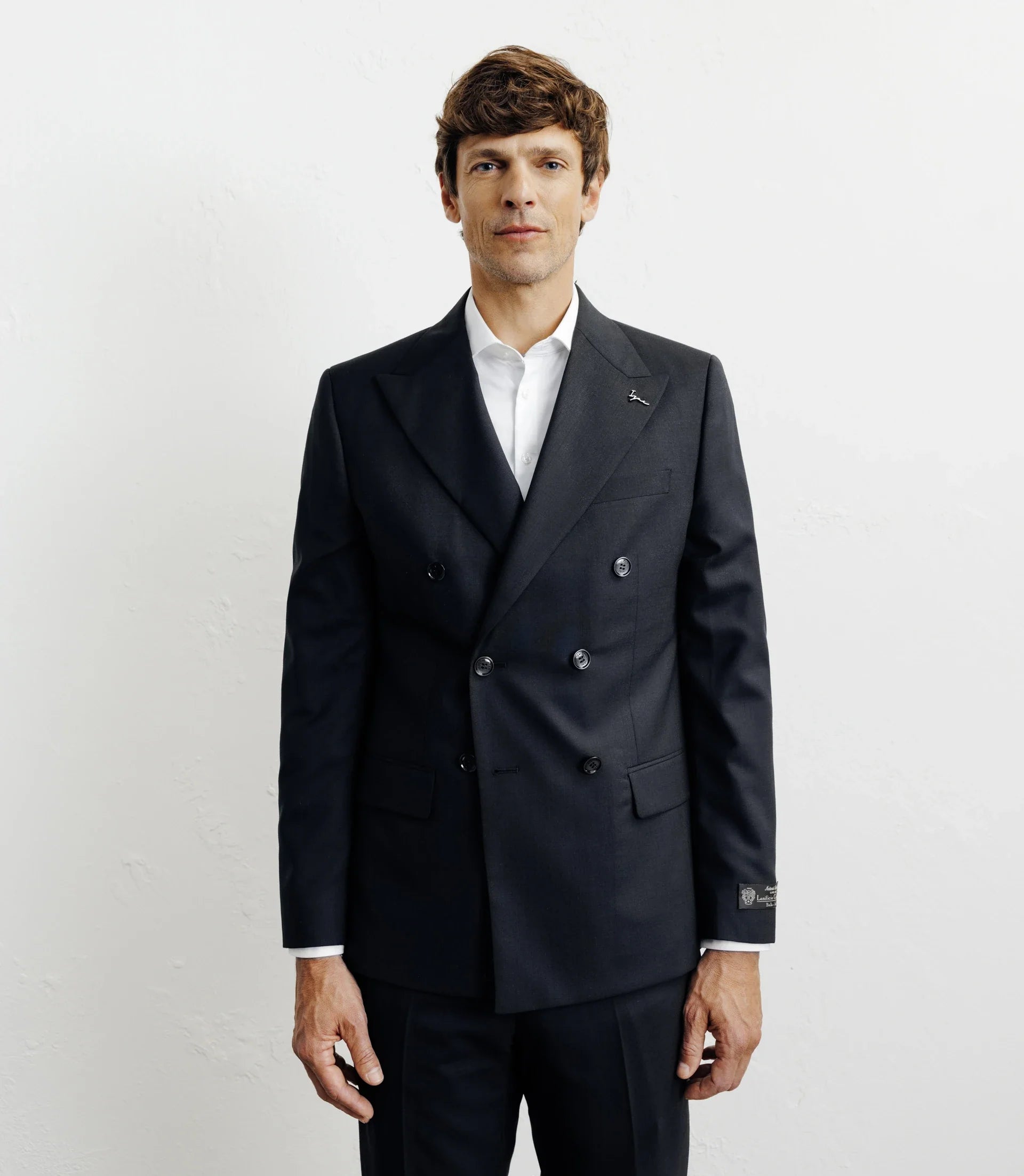 Costume croisé 100% laine noir - IZAC