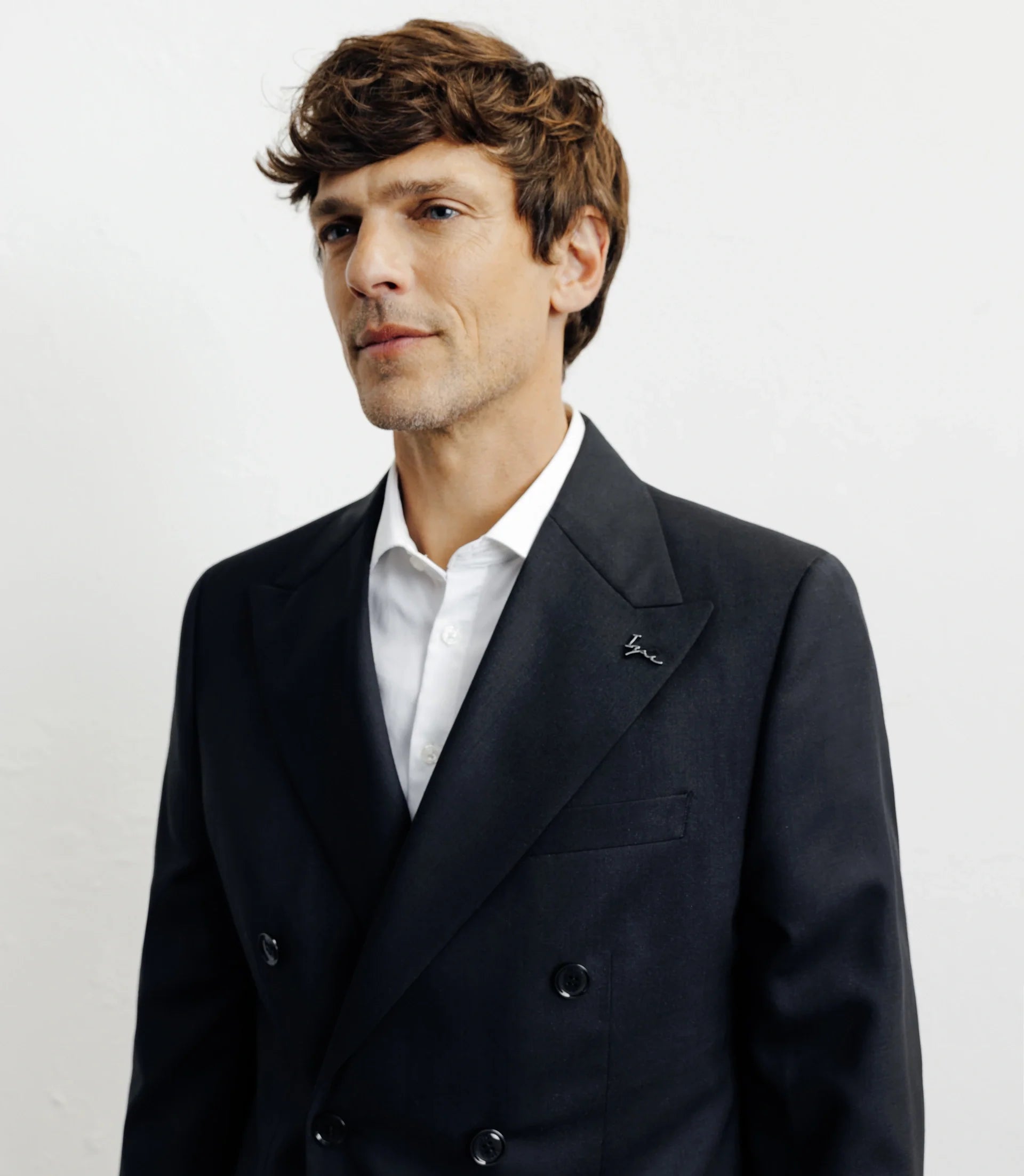 Costume croisé 100% laine noir - IZAC