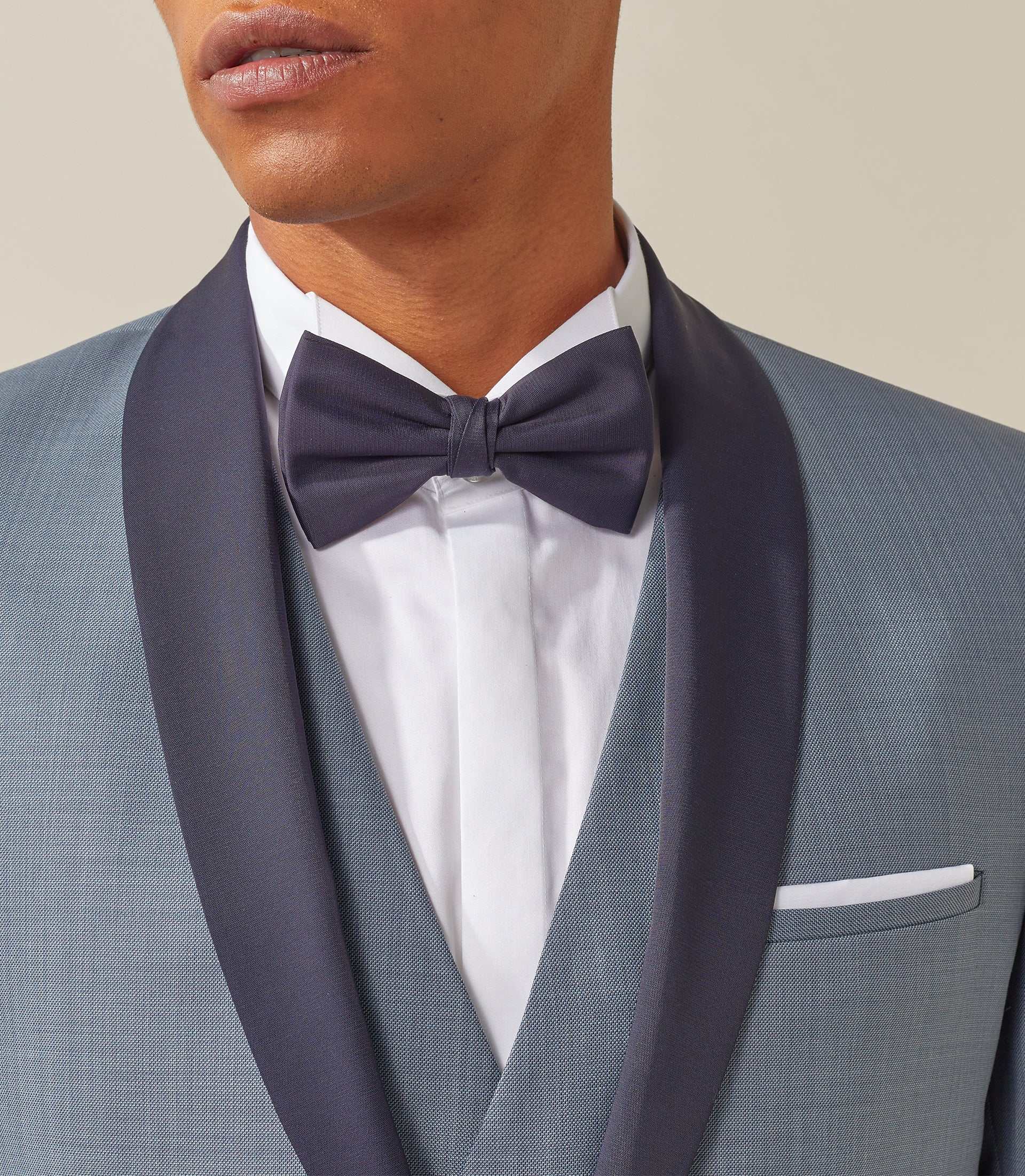 Costume de cérémonie laine gris col châle "Feri" - IZAC