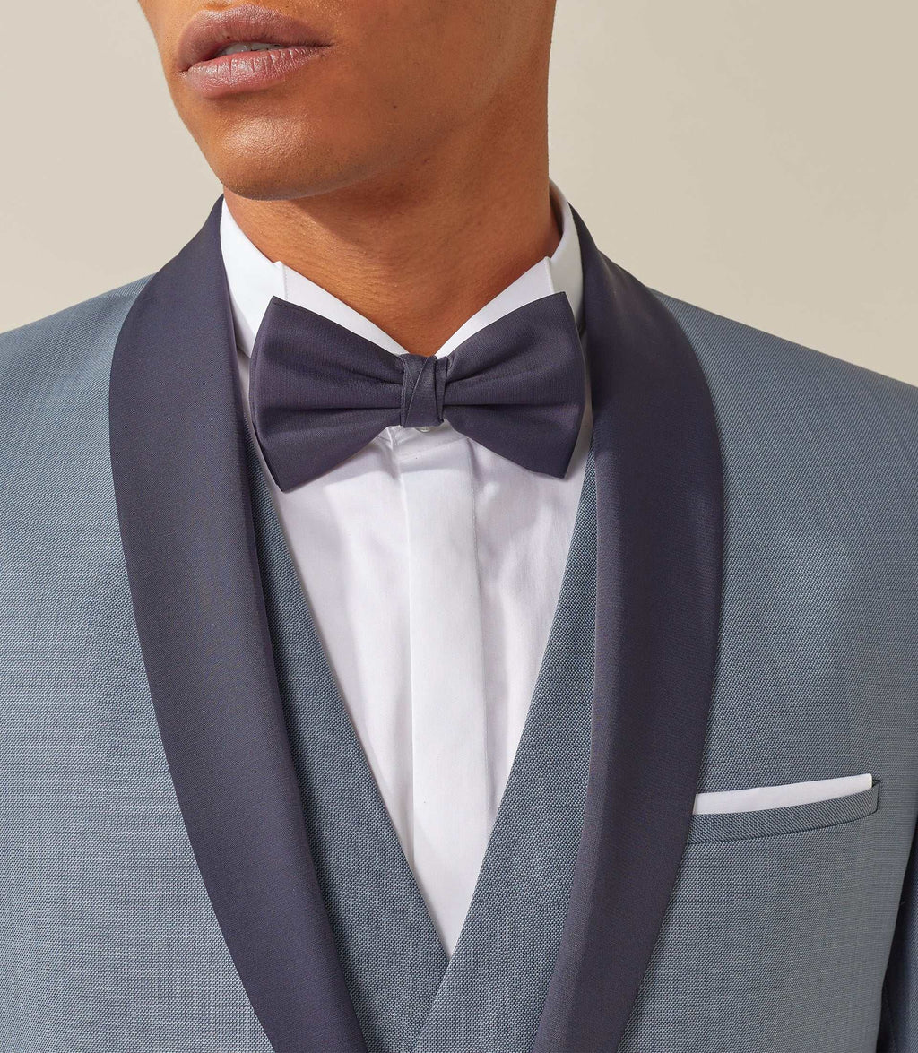 Costume de cérémonie laine gris col châle "Feri" - IZAC
