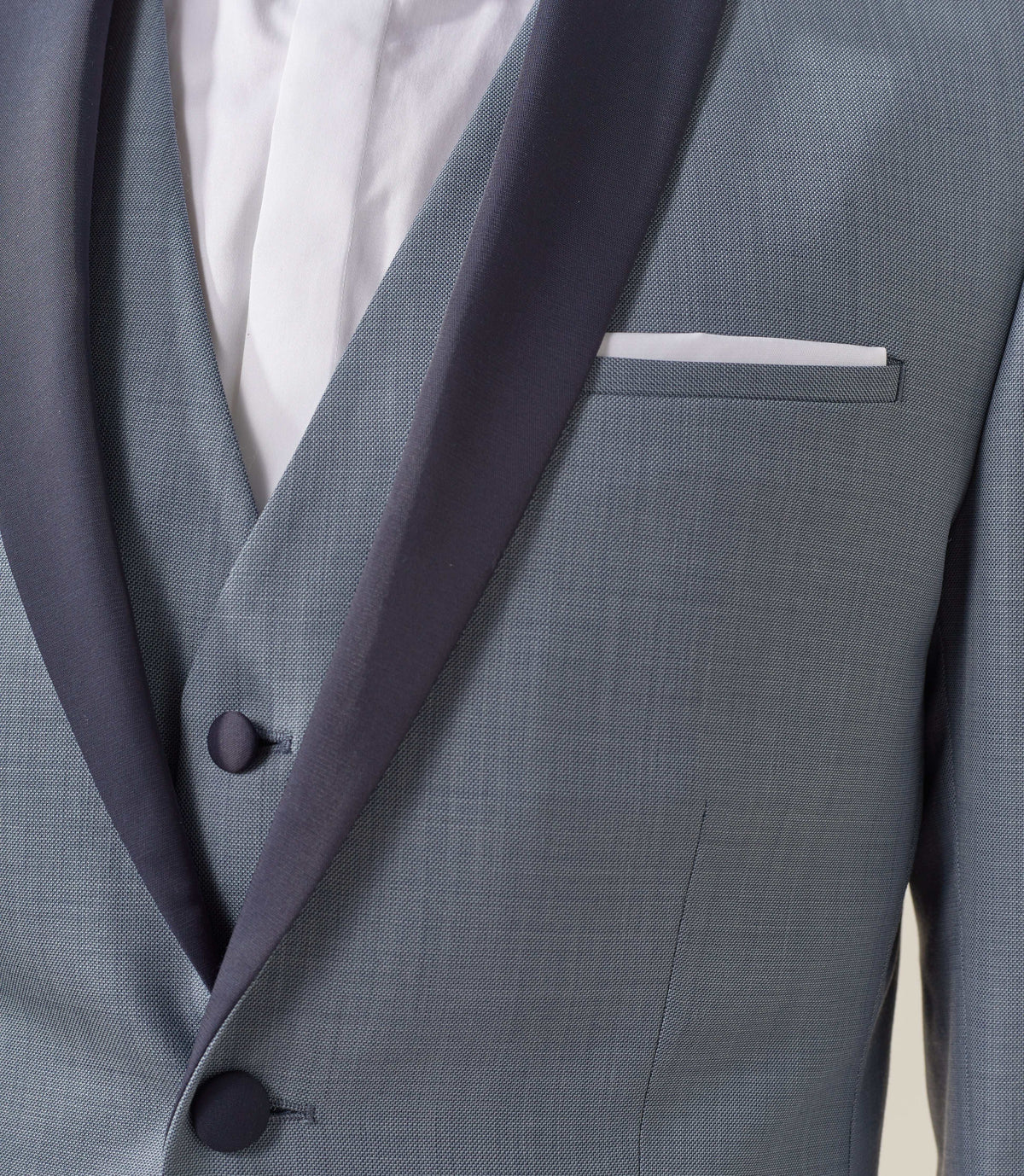 Costume de cérémonie laine gris col châle "Feri" - IZAC
