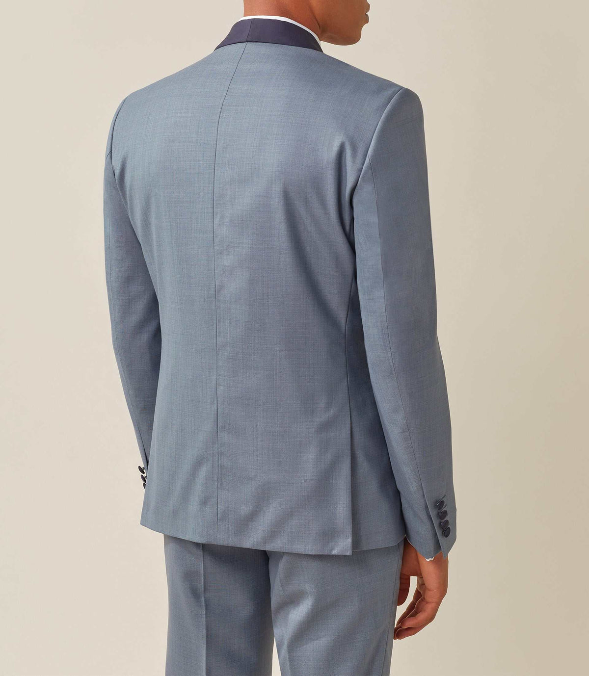 Costume de cérémonie laine gris col châle "Feri" - IZAC