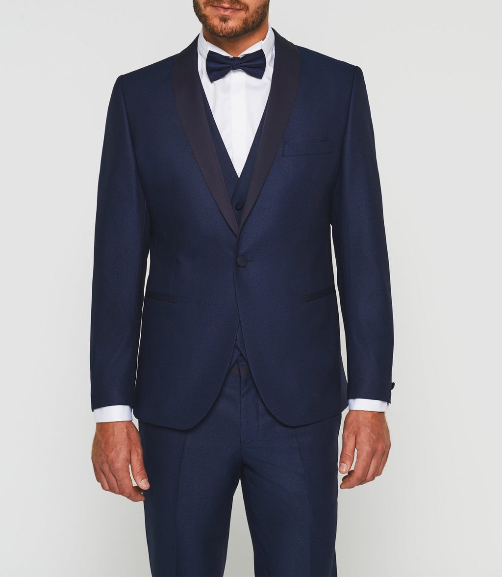 Costume cérémonie col châle bleu "Fabio" - IZAC