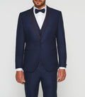 Costume cérémonie col châle bleu "Fabio" - IZAC
