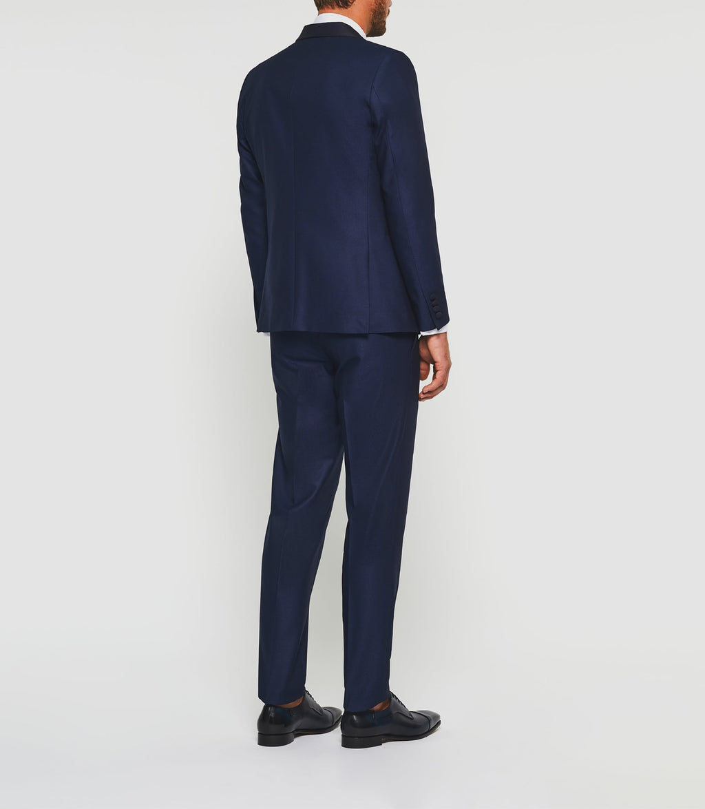 Costume cérémonie col châle bleu "Fabio" - IZAC