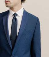 Costume cérémonie avec un col châle bleu - IZAC