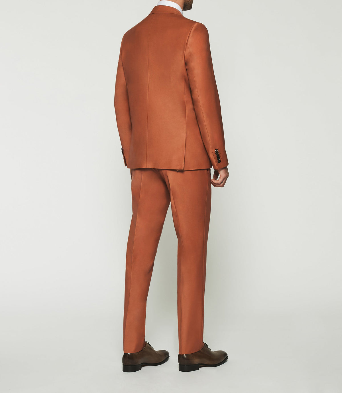 Costume 2 boutons en laine orange FAVORI - IZAC
