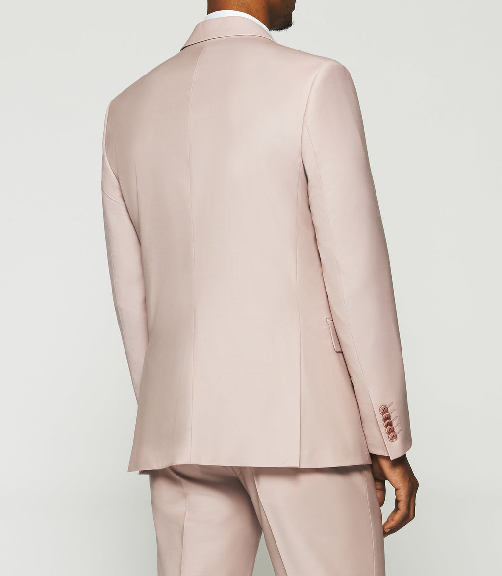 Costume 2 boutons en laine rose FAVORI - IZAC